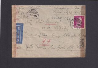 Postal History Military Ww2 German Pow Letter To Atlanta Camp Usa (neb)