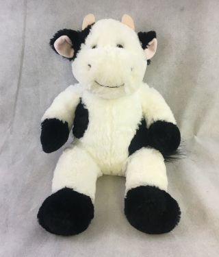 Build A Bear 17 " Plush Holstein Black & White Milk Cow Euc