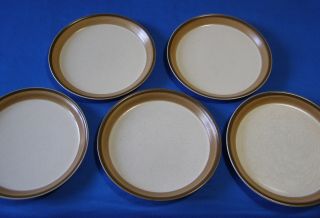 5 Mikasa Stoneware Buckskin Dinner Plates Potter 