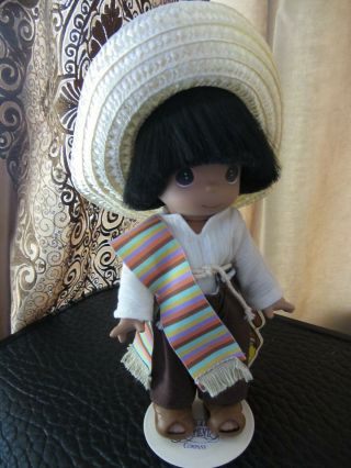 Precious Moments Children Of The World Vinyl Boy Doll Juan Mexico Display Stand