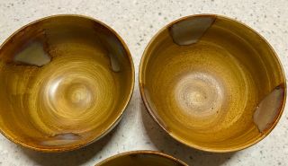 Sango Splash 4951 Brown Drip Glazed Ice Cream Bowls Set Of 3 - 5 1/4” X 2 3/4”EUC 2