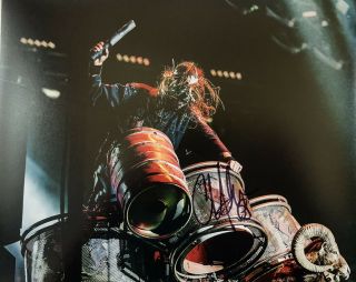 Chris Fehn Hand Signed 8x10 Photo Authentic Heavy Metal Band Rare Slipknot