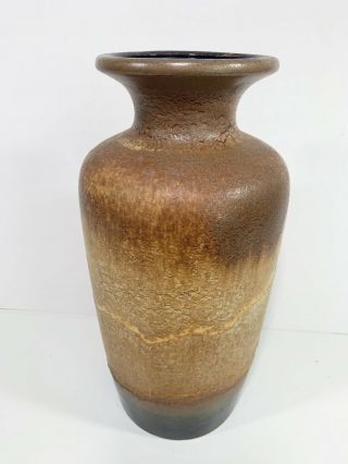 Mid Century West Germany Scheurich Pottery Vase Fat Lava 12” Haro