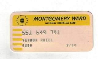 Vintage 1960s Montgomery Ward Plastic Credit Card