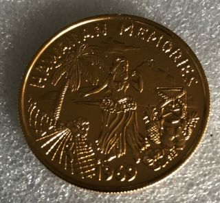 1969 Aloha Hawaii Hula Girl Mardis Gras Token Coin Medal
