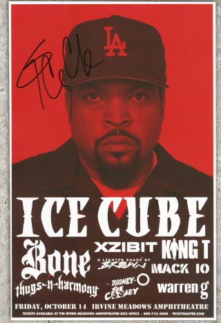 Ice Cube Autographed Concert Poster 2016 Nwa