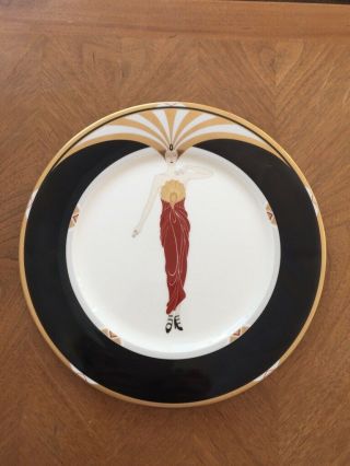 Erte Le Soleil Ebony 12 - In Art Deco Plate,  Mikasa Bone China,  Japan