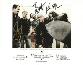 Sister Hazel Real Hand Signed Photo 1 Autographed By 5 Members Ken Block,