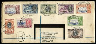Cayman Islands 1938 Registered Cover Georgetown To London England