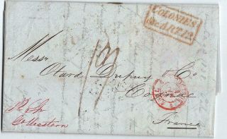 Usa 1846 Stampless Letter,  York To Cognac/france,  Ship Gt.  Western Liverpool