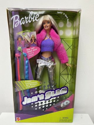 Barbie - Jam ‘n Glam Ever Flex Doll With Two - Tone Hair Twists & Accessories