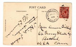 1925 Gb To Usa Postcard / Cunarder " Berengaria " / U.  S.  Sea Post Office.