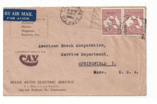 Australia - Commercial Cover Addressed To The U.  S.  A At 4/ - Rate 