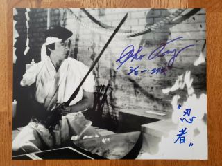 Sho Kosugi Autograph Hand Signed Photo 11x14 " Pray For Death (making The Sword)