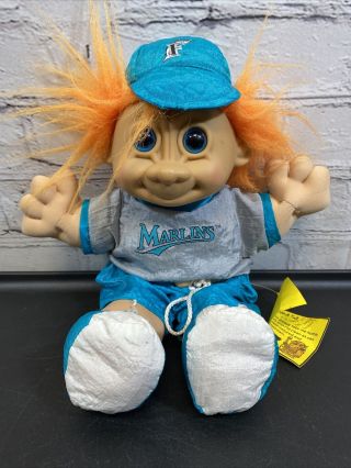 Russ Troll Kidz Florida Marlins Good Luck Orange Hair Baseball 12 " Plush Stuffed
