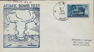 Usa : 1946 Operation Crossroads,  Atomic Bomb Test,  Bikini Atoll - Uss Briscoe