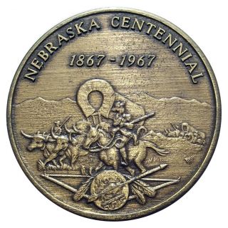 1967 Nebraska Centennial Medal - 34mm - Otoe County Court House Rev - Token