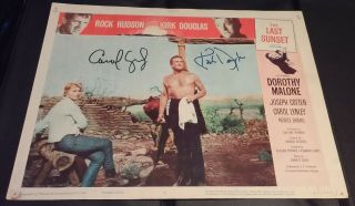 Kirk Douglas,  Carol Lynley Lobby Card " The Last Sunset " - Signed Both In Person