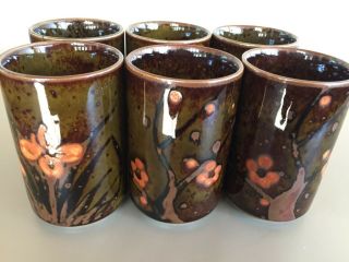Set Of 6: Vintage Otagiri Japanese/japan Stoneware Ceramic Tea/sake Cups