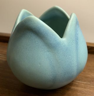 Vintage Van Briggle Pottery Ming Blue Tulip Vase