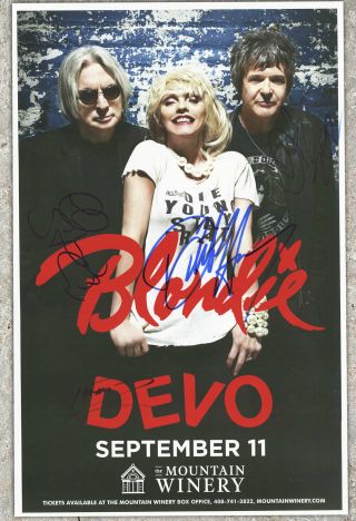 Blondie Autographed Concert Poster 2012 Debbie Harry,  Chris Stein,  Clem Burke