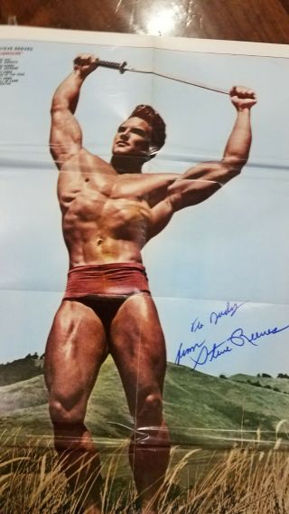 Rare Hercules Steve Reeves Signed Giant Poster Autograph Autographed