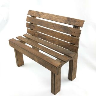 Wood Slat Park Bench For Dolls And Bears 10 3/4” Wide 9” Tall 1/4 Scale