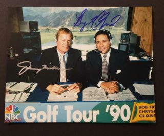 Johnny Miller / Bryant Gumbel Hand Signed Photo (golf Sportscasters)