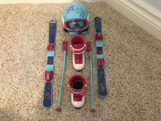 American Girl Ski Set - With Skis,  Boots,  Poles,  And Helmet