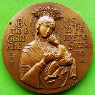 L@@k Religious Our Lady Of Perpetual Help Byzantine Icon Bronze Medal By Vilar