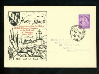 Postal History Great Britain / Herm Island Local Fdc Princess Margaret 1959