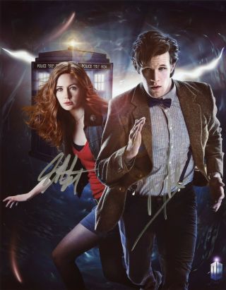Dr Who Series Hand Signed Matt Smith & Karen Gillan 10x8 Photo