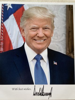Donald Trump Hand Signed 8x10 Photo And Letter From White House