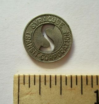 Vintage Stc Syracuse Transit Corp Trolley Bus Token Antique Coin York Ny
