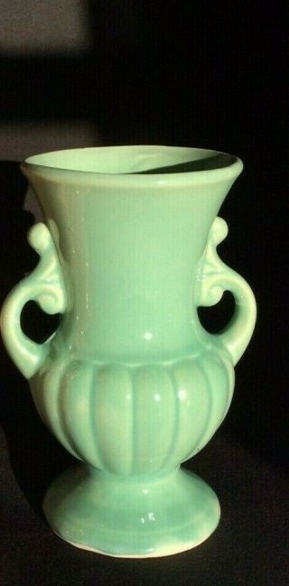 Mccoy Vase Mid Century Modern Green Vintage Made In Usa
