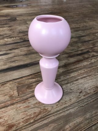 Vintage American Pottery Planter Signed 433 Usa 10 Inch Pink Bowl Vase