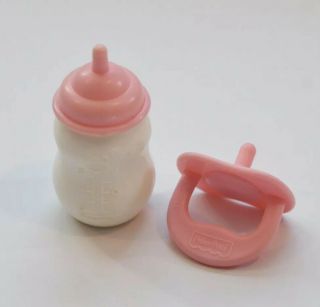 Fisher Price Little Mommy Doll Replacement Pink Pacifier And Bottle