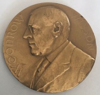 U.  S.  Large 3” Woodrow Wilson Presidential Medal Medallion