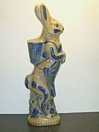 17 " Bbp Beaumont Brothers Pottery Salt Glazed Cobalt Easter Bunny 1993