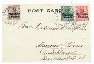 Morocco Agencies,  German - Card To Germany Ax - Tangier German Post Office 25.  4.  1910