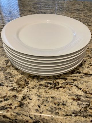 8 Crate & Barrel White Porcelain 10 1/4 " Dinner Plates