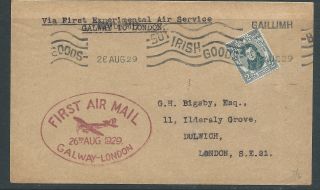 Ireland 1929 First Flight Experimental Air Mail Galway London