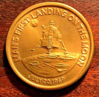 Apollo 11 Mission First Landing On The Moon Medal / July 20,  1969 / Outer Space