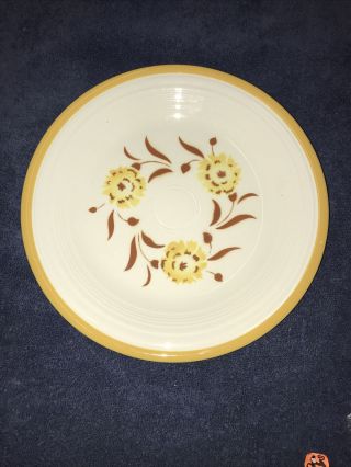 Rare Vintage Homer Laughlin Fiesta Dinner Plate Yellow Carnation No Chips