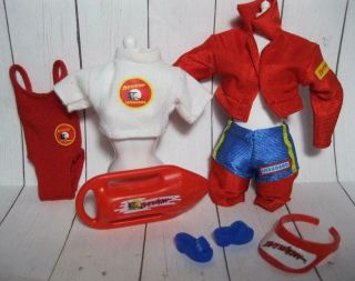 Barbie Doll Baywatch Bay Watch Lifeguard Swimsuit Clothes Jacket Visor Outfit