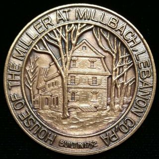 1967 Conrad Weiser Coin Club Stouchsburg Pa House Of Miller Coin Millbach Medal