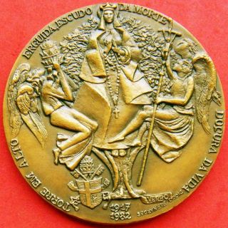 Religious Blessed Pope John Paul II Our Lady of Fátima Angels Bronze Medal 2