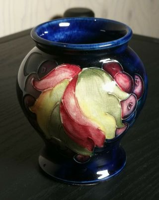 Vintage Moorcroft Art Deco Leaf And Grape Small Vase England Porcelain