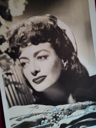 Joan Crawford Authentic 1940s Autographed Signed 5x7 Photo Rare