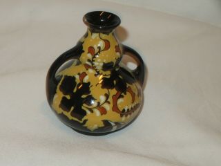 Vintage Gouda Regina Holland 2 Handled Art Pottery Vase (y444)